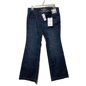 New York & Company Women’s 8P Flare Leg Jeans Low Rise Dark Wash Trouser Y2K NWT